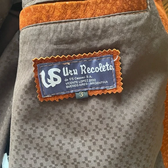 Uru Recoleta Brown Suede Capybara Leather Bomber Jacket - XL Size 3 - Picture 5 of 6
